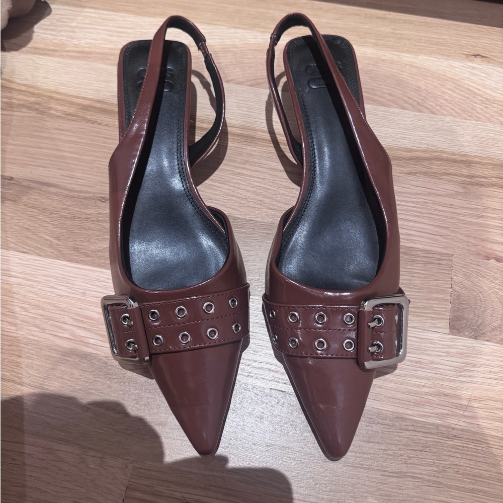 ASOS Brown Heels with Chic Buckle Detail